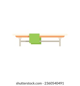 Locker room bench icon flat vector. School sport. Education fun isolated