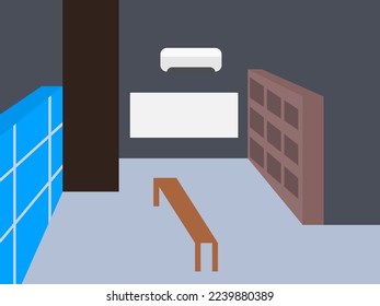locker room flat design vector illustration