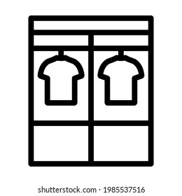 Icono de la sala de Locker. Diseño de contorno negrita editable. Ilustración vectorial.
