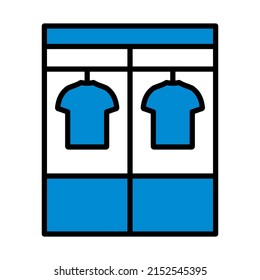 Locker Room Icon. Editable Bold Outline With Color Fill Design. Vector Illustration.