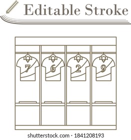 Locker Room Icon. Editable Stroke Simple Design. Vector Illustration.
