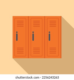 Locker room icon flat vector. School gym. Indoor children