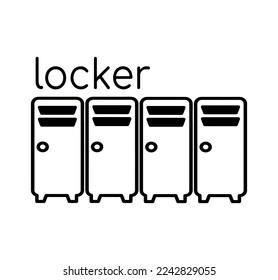 locker room icon line art vector