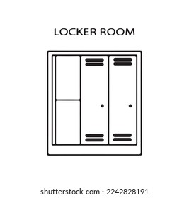 locker room icon lineart vwctor