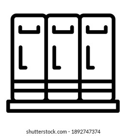 icono de la sala de órdenes. Icono del vector de la sala de bloqueo de esquema para el diseño web aislado en fondo blanco