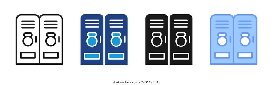 Locker Room icon set multiple style collection
