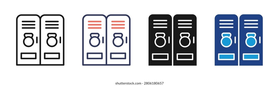 Locker Room icon set multiple style collection