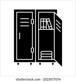 Locker room outline icon for mobile concept and web design. School lockers simple line vector icon. Symbol, logo illustration on white background. eps 10