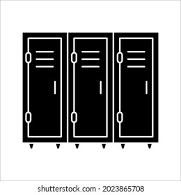 Locker room outline icon for mobile concept and web design. School lockers simple line vector icon. Symbol, logo illustration on white background. eps 10