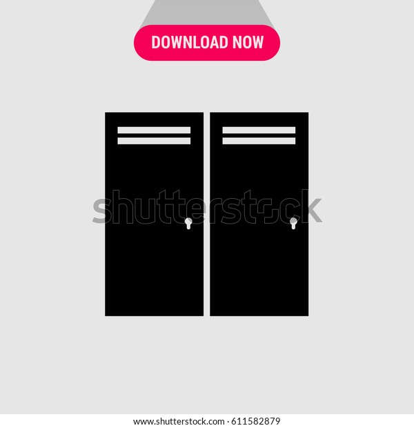 Locker Room Vector Icon Two Locked Stock Vector Royalty Free