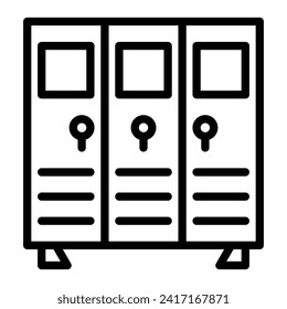 Locker Room Vector Line Icon Design