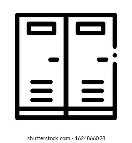 Locker Rooms Icon Vector. Outline Locker Rooms Sign. Isolated Contour Symbol Illustration