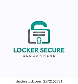 Locker secure logo design template. Safe storage service concept. Creative vector symbol.