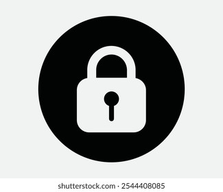 Armario Seguridad Contraseña segura Cifrado seguro Cerradura Candado Clave Keyhole Clasificado Icono de protección secreta Signo Forma Línea Contorno Negro Blanco Vector