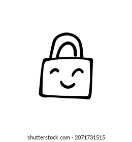 marcador con icono de sonrisa en vector. Logotipo - Doodle