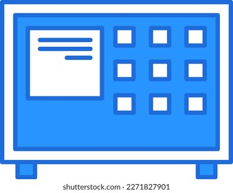 Locker Technologie Symbol mit blauem Rahmenstil. Konzept, digital, Daten, abstrakt, Netzwerk, Internet, Technik. Vektorgrafik