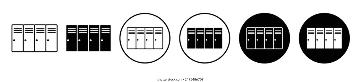 Locker thin line vector icon set.