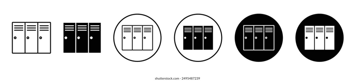 Conjunto de iconos de Vector de línea fina de Locker.