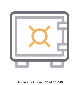 locker vector color line icon 