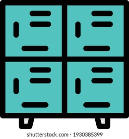 locker vector colour line icon