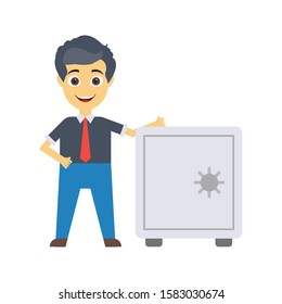 locker vector flat color icon 