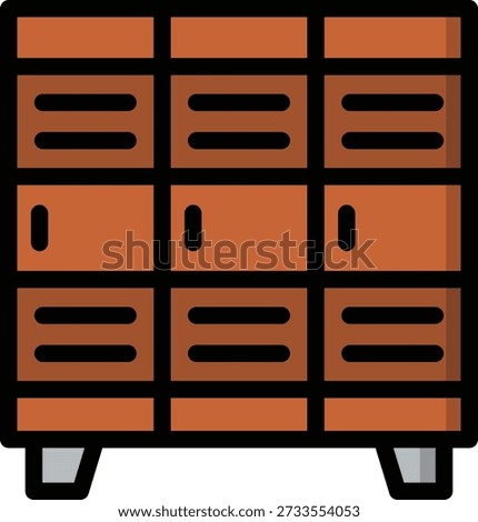 Locker Vector Icon Design Illustration