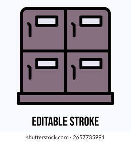 Ícone De Vetor De Bloqueio, Ícone De Estilo De Cor Linear De Vetor Isolado, Traçado Editável. 