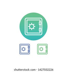 Locker Vector Illustration, outline sign with colorful gradient