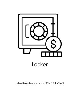 Locker vector outline icon for web isolated on white background EPS 10 file