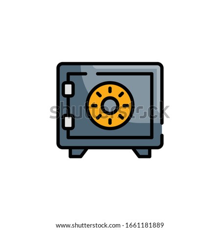Locker Vector Style illustration. Business and Finance Filled Outline Icon.