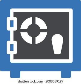 Schließfach auf weißem Hintergrund. locker ist ein Symbol der Bank .glyph Farbe Symbol.