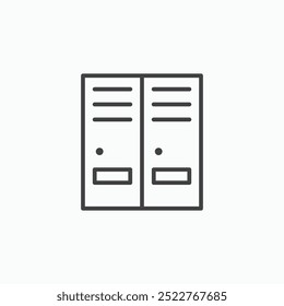 Lockerline in Thin line black color. flat simple vector symbols illustration.