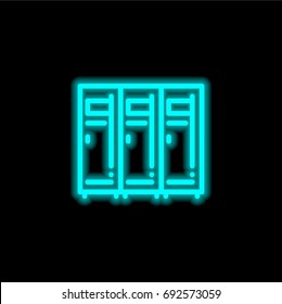 Lockers blue glowing neon ui ux icon. Glowing sign logo vector