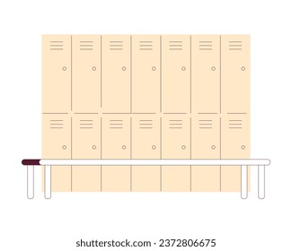 Lockers in changing room semi flat colour vector object. Editable cartoon clip art icon on white background. Simple spot illustration for web graphic design