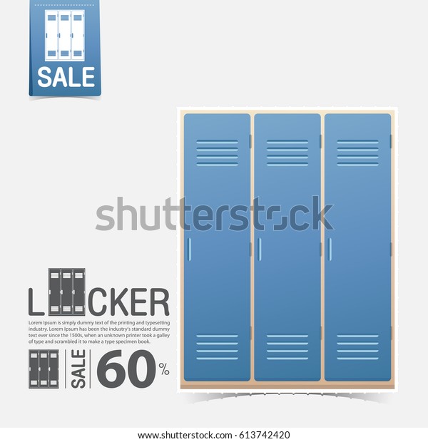 Lockers Flat Design Locker Room Interior Stock Vector Royalty