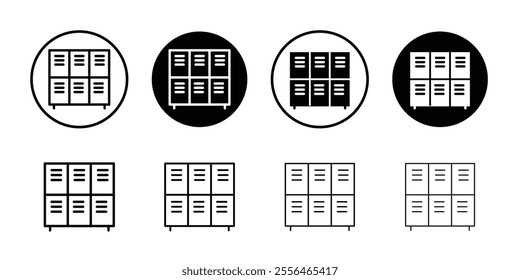 Lockers icon Flat art in black and white isolated