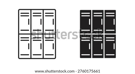 Lockers icon flat vector illustration. Black Thin Line Icon Emblem Concept