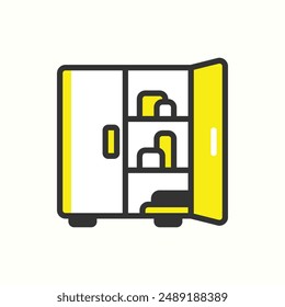 lockers icon, isolated glyph icon theme back to school
