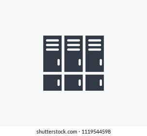 Lockers icon isolated on clean background. Lockers icon concept drawing icon in modern style. Vector illustration for your web mobile logo app UI design.