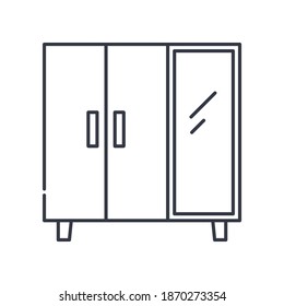 Lockers icon, linear isolated illustration, thin line vector, web design sign, outline concept symbol with editable stroke on white background.