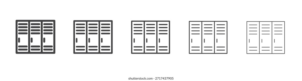 Icono de armarios en concepto de trazos lineales