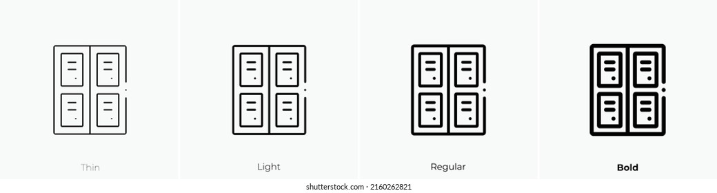 lockers icon. Linear style sign isolated on white background. Vector illustration.