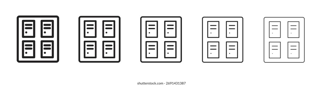 Lockers icon, outline vector logo illustration, linear pictogram isolated