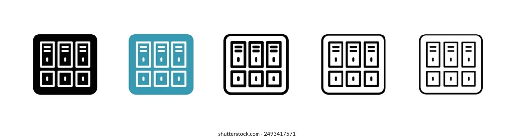 Paquete de iconos de taquillas. estilo de línea EPS 10