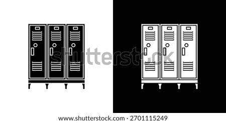Lockers icon silhouette vector in black colors. flat symbol logo design style