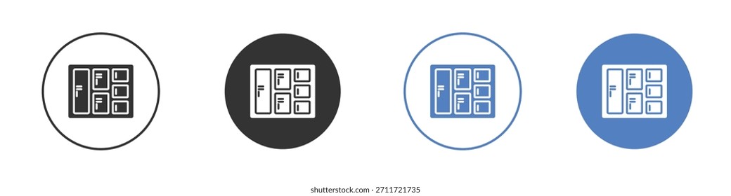 Lockers icon Thin line design. Vector Graphic. EPS 10