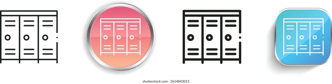lockers icon. Thin Linear, Regular and Button Style Design Isolated On White Background