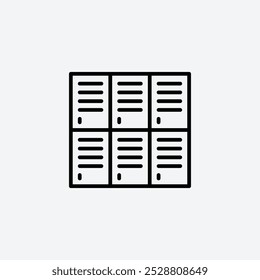 Lockers icon in tree different line stroke sizes.