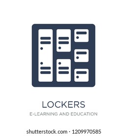 Lockers icon. Trendy flat vector Lockers icon on white background from E-learning and education collection, vector illustration can be use for web and mobile, eps10