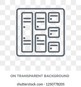 Lockers icon. Trendy flat vector Lockers icon on transparent background from E-learning and education collection. High quality filled Lockers symbol use for web and mobile